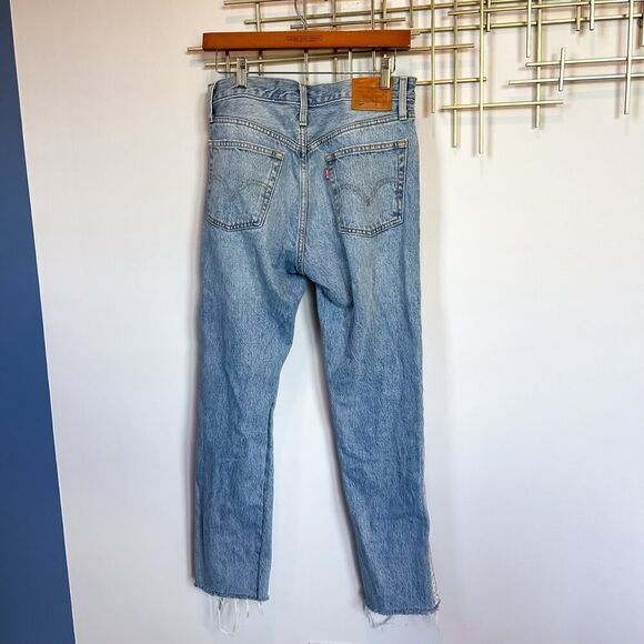 Levi’s Premium 501 High Rize Straight Leg Cropped Diamond In The Rough Size 27 - Picture 6 of 14